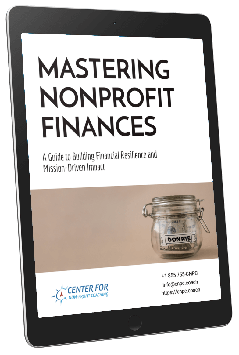 Mastering Nonprofit Finances guide displayed on tablet